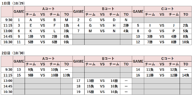 試合スケジュール