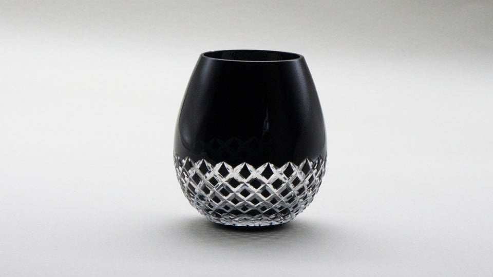 【数量限定】B.LEAGUE 10周年記念グラス「花蕾江戸切子 あられ 黒」