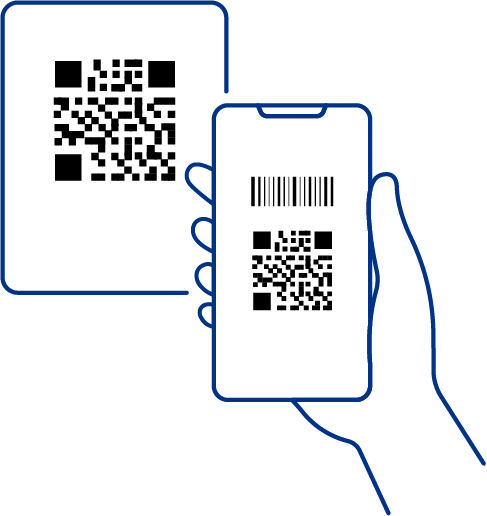 QRコードを読み取る様子