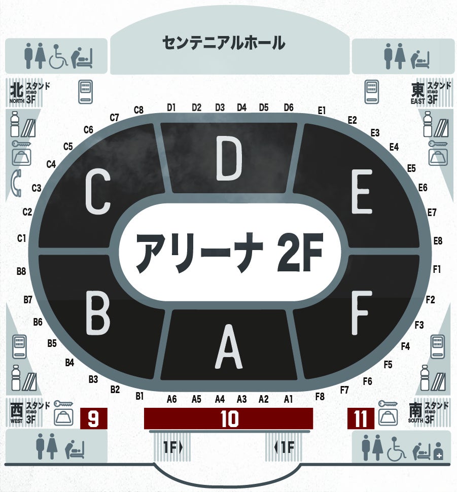 アリーナ 2F 会場図（スマホ）
