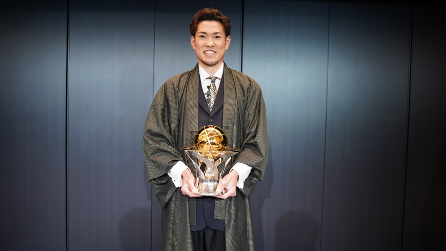 昨年のB.LEAGUE AWARD SHOW 2020-21、MVPを獲得した金丸晃輔選手(当時シーホース三河)